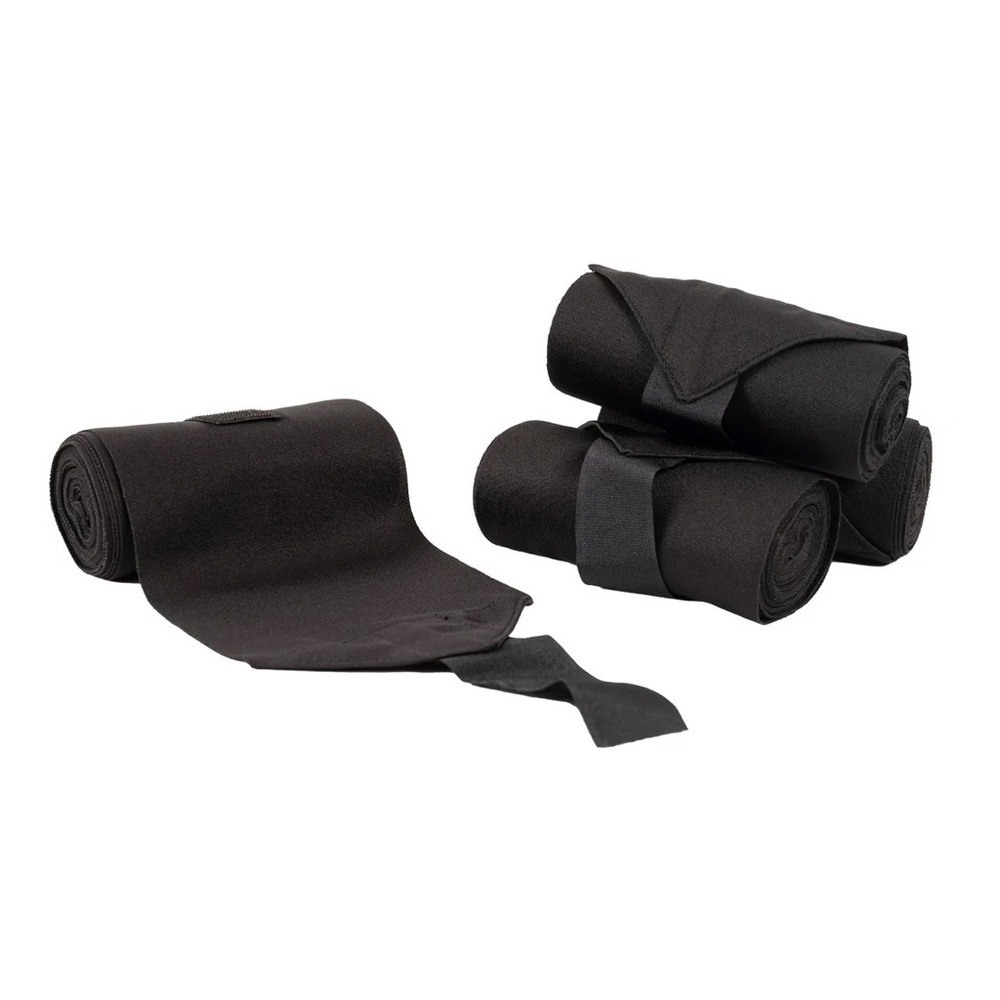 Equestrian Black Polo Standing Bandages for Wraps Set Horse Full Size